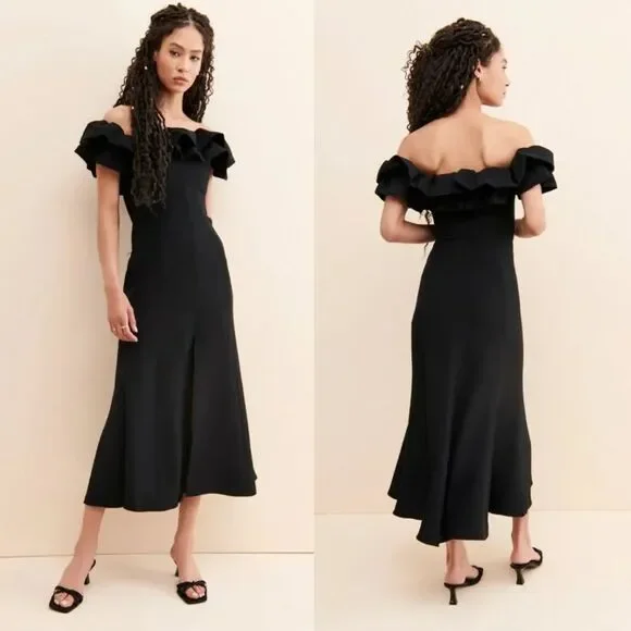 Anthropologie KEEPSAKE Off The Shoulder Ruffle Midi Dress Size 6 NWOT $250 - Picture 11 of 13